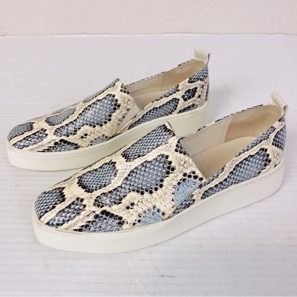 Vince Saxon Embossed Snakeskin Slip On Sneakers Size 8 - Picture 4 of 7